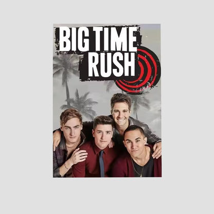 Music Poster - Big Time Rush 80s 90s Retro Style - Size 24x36