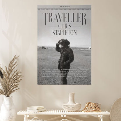 Chris Stapleton Traveller Canvas Poster Wall Retro Style - Size 24''x36''