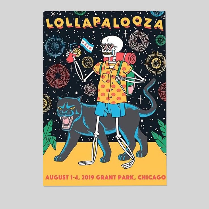 Music Poster - Lollapalooza Tour 2019 Poster - Vintage Style - Size 24x36