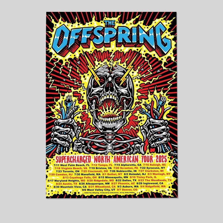 Music Poster- The Offspring Tour 2025 Poster Size 24''x36''