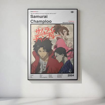 Samurai Champloo Anime Poster: Minimalist Manga Art Print
