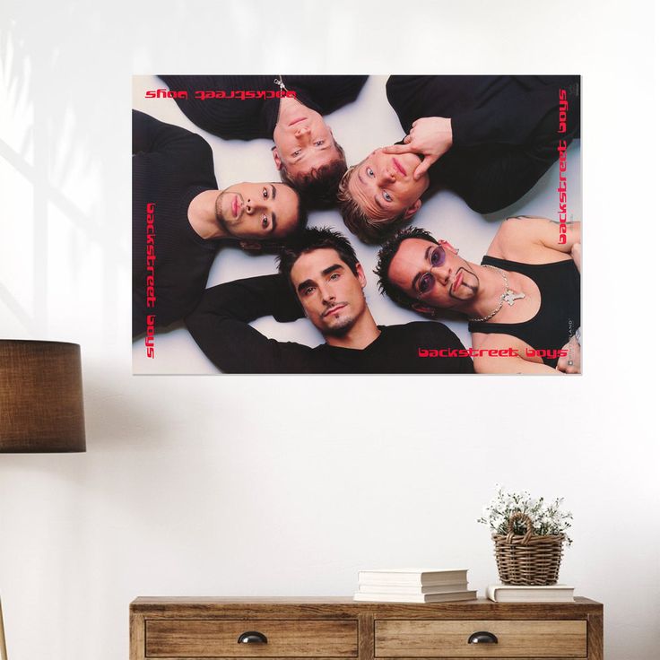 Music Poster - Backstreet Boys 80s 90s Retro Style - Size 24x36