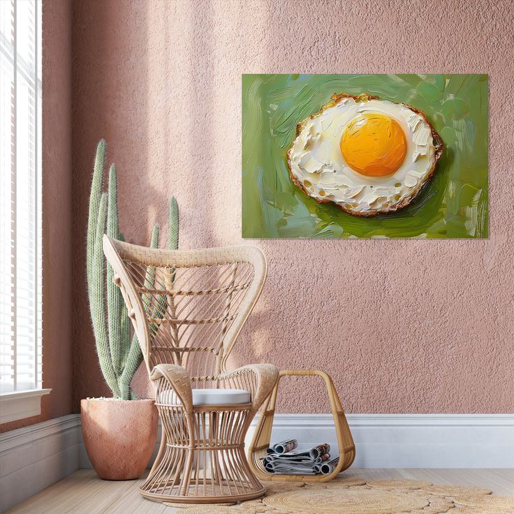 Kitchen Poster- Haitunone Fried Egg Food Wall Art Poster Full Size 24''x36''