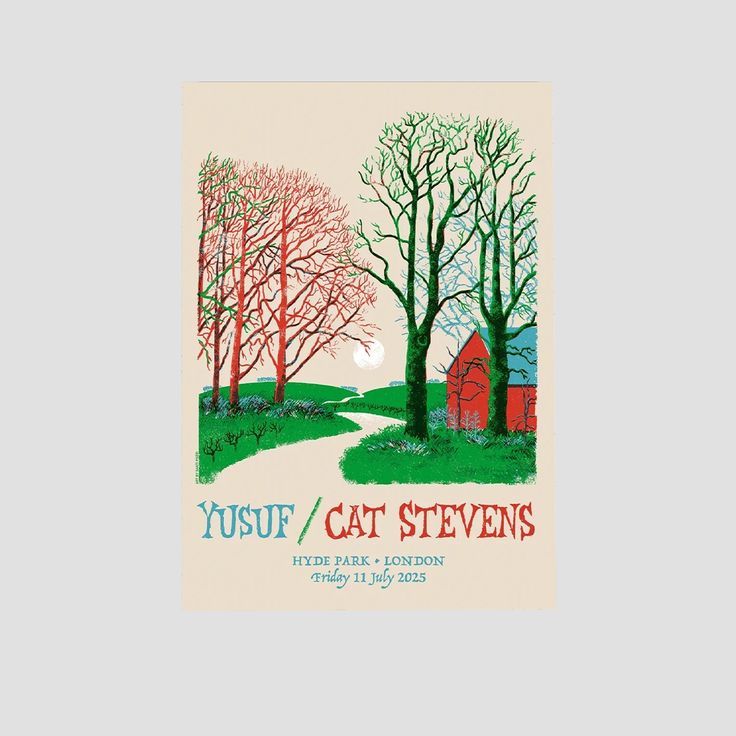 Music Poster Yusuf/Cat Stevens Hyde Park Event Poster Folk Rock Music Concert Retro Style - Size 24''x36''