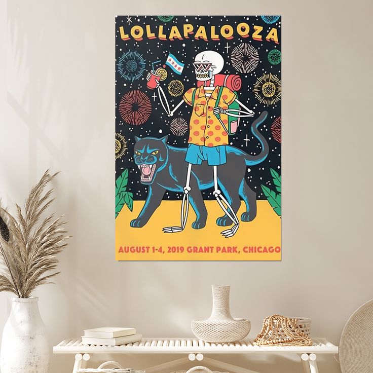 Music Poster - Lollapalooza Tour 2019 Poster - Vintage Style - Size 24x36