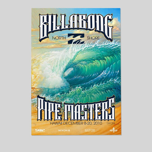 Surfing Poster -2010 Billa.bong Pipe Masters Surfing Competition Poster - Vintage Style - Size 24x36