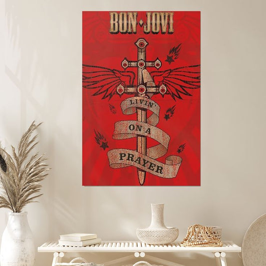 Bon Jovi - Music Poster (Livin' On A Prayer) Size 24''x36''