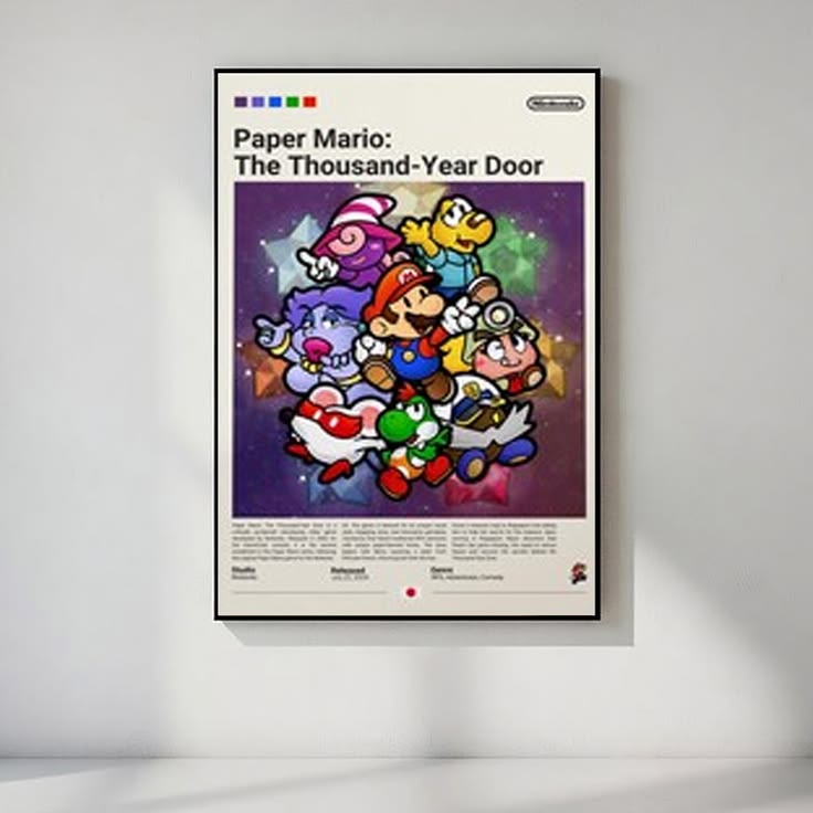 Paper Mario Poster, Gaming Room Poster, Gaming Print Poster, Video Games Poster