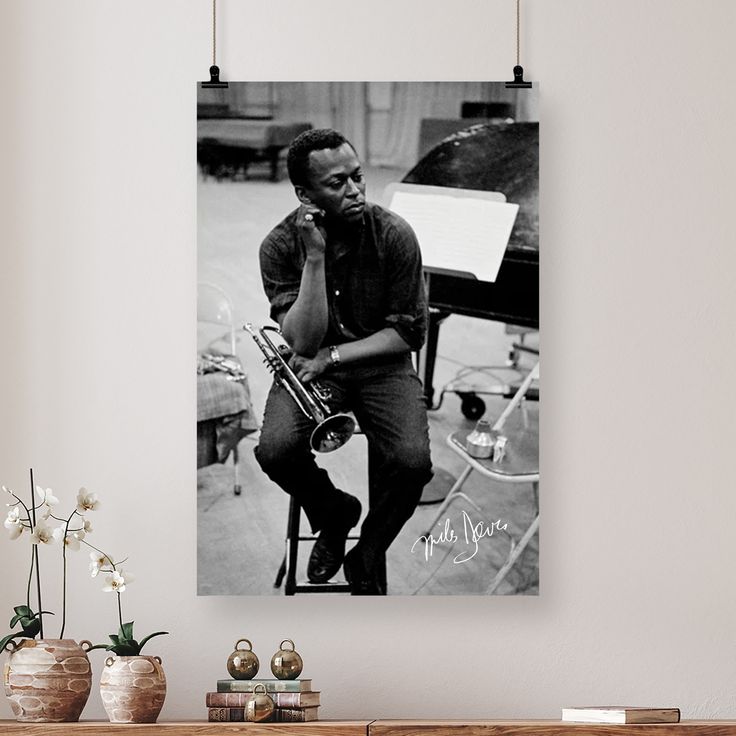 Music Poster- Miles Davis Poster - Jazz Art Vintage Style - Size 24x36