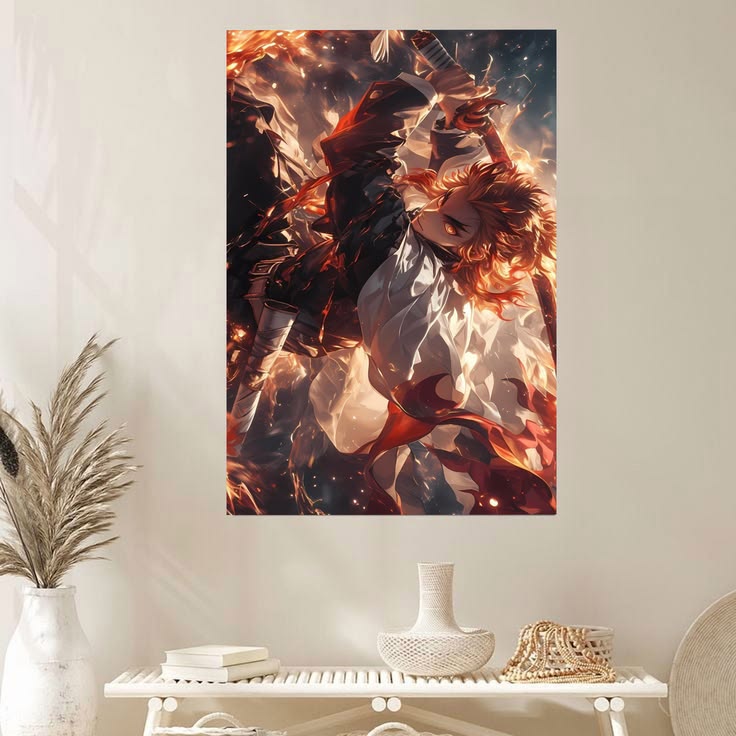 Kimetsu no Yaiba Rengoku Kyojuro Action Anime Wall Art Poster Size 24''x36''