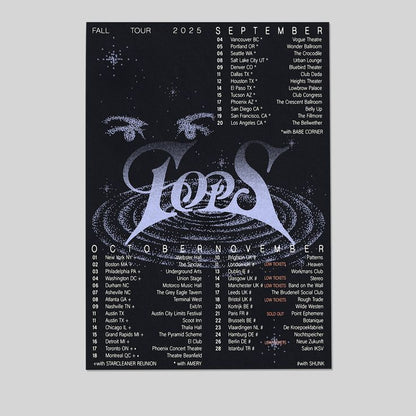 TOPS Band Poster Fall Tour 2025 USA Europe Concert Print Size 24''x36''
