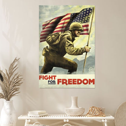 Call of Duty: WWII - Fight Wall Poster Retro Style - Size 24''x36''