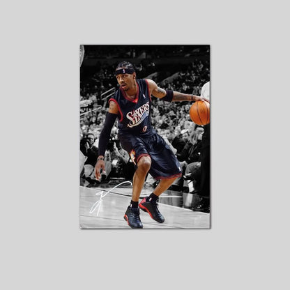 Allen Iverson Signed Wall Art Poster Legend Printable Basketball Size 24''x36''