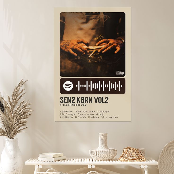 Music Poster Eladio Carrion SEN2 KBRN, VOL. 2 5 Canvas Poster Bedroom Decoration Landscape Retro Style - Size 24''x36''