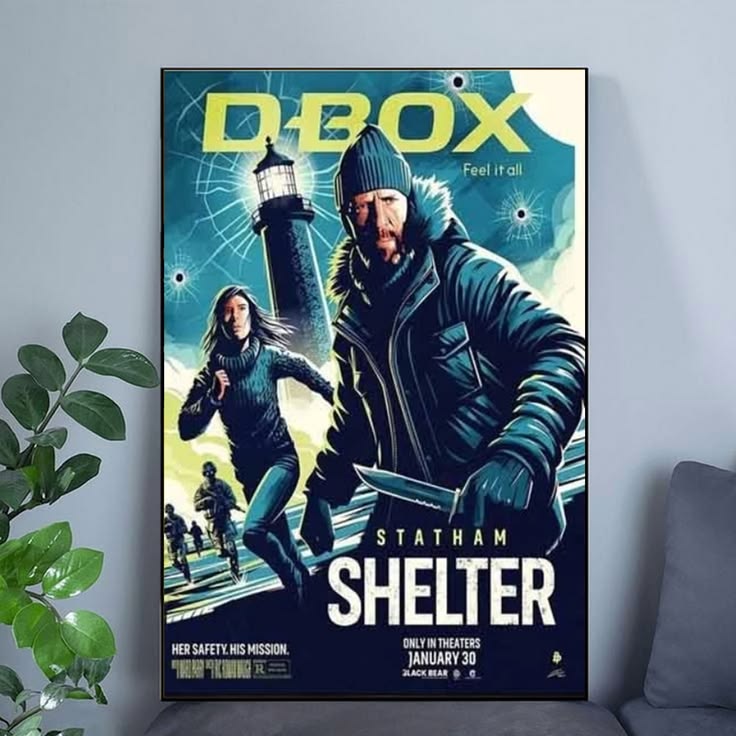 Jason Statham Bill Nighy Shelter 2026 Action Movie Poster Wall Art Poster Size 24''x36''