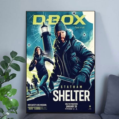 Jason Statham Bill Nighy Shelter 2026 Action Movie Poster Wall Art Poster Size 24''x36''