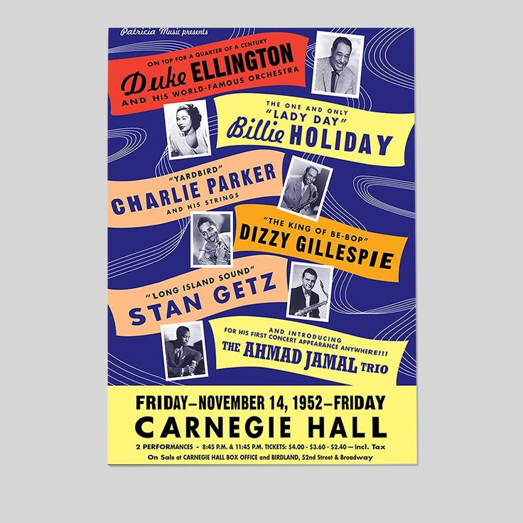 Charlie Parker, Billie Billy Holiday, Dizzy Gillespie, Ahmad Jamal, Stan Getz - African American - Black History Decor Size 24''x36''