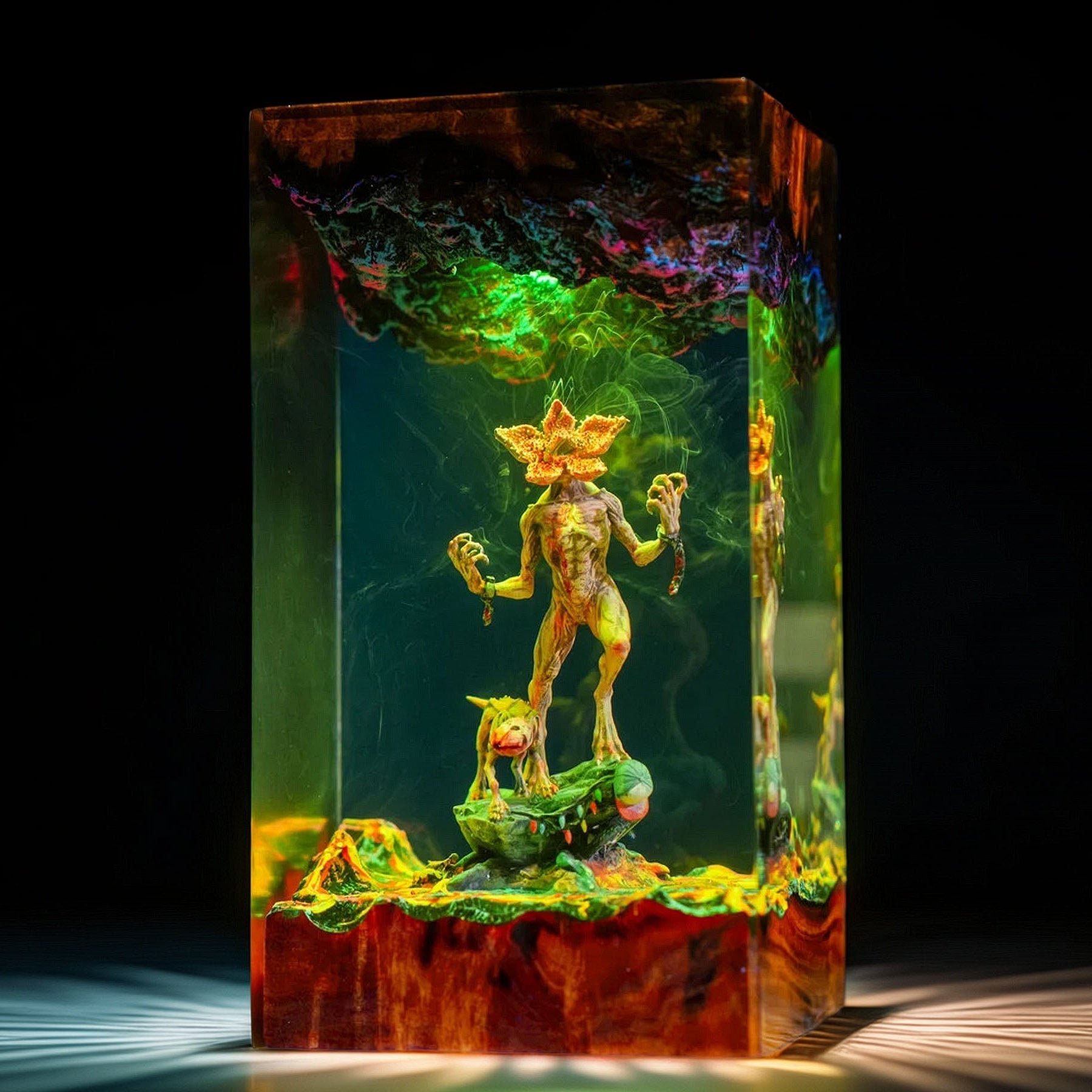 Flower Faced Beast Resin Lamp