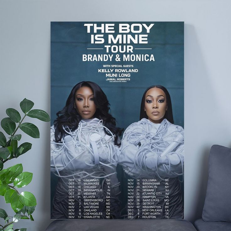 Brandy & Monica Denise Presale Code 2025 – The Boy Is Mine Tour Poster Retro Style - Size 24''x36''