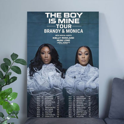 Brandy & Monica Denise Presale Code 2025 – The Boy Is Mine Tour Poster Retro Style - Size 24''x36''