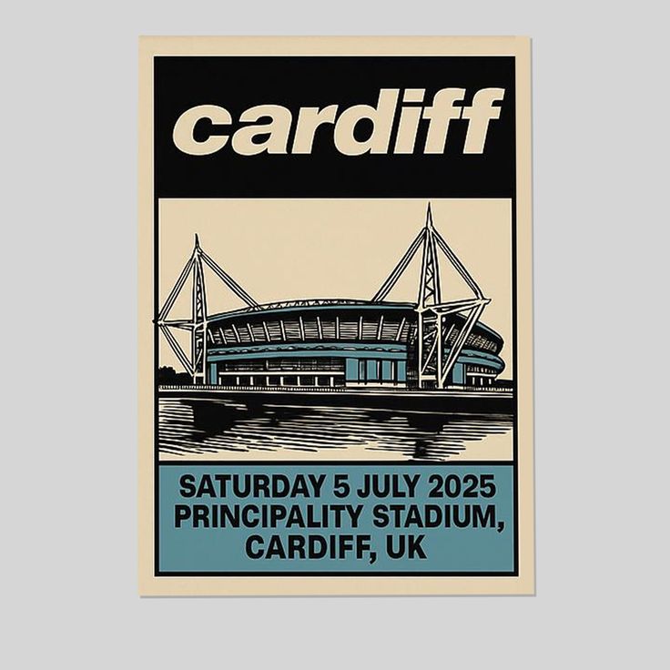 Music Poster- Oasis Principality Stadium Concert 2025 Poster - Vintage Style - Size 24x36