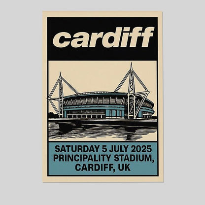 Music Poster- Oasis Principality Stadium Concert 2025 Poster - Vintage Style - Size 24x36