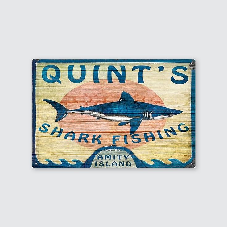 Quint Shaek Fishing 1975 Retro Style - Size 24''x36''
