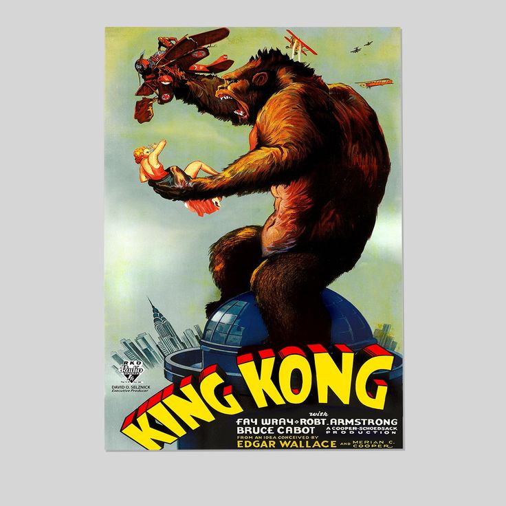 King Kong Vintage Movie Poster Retro Style - Size 24''x36''