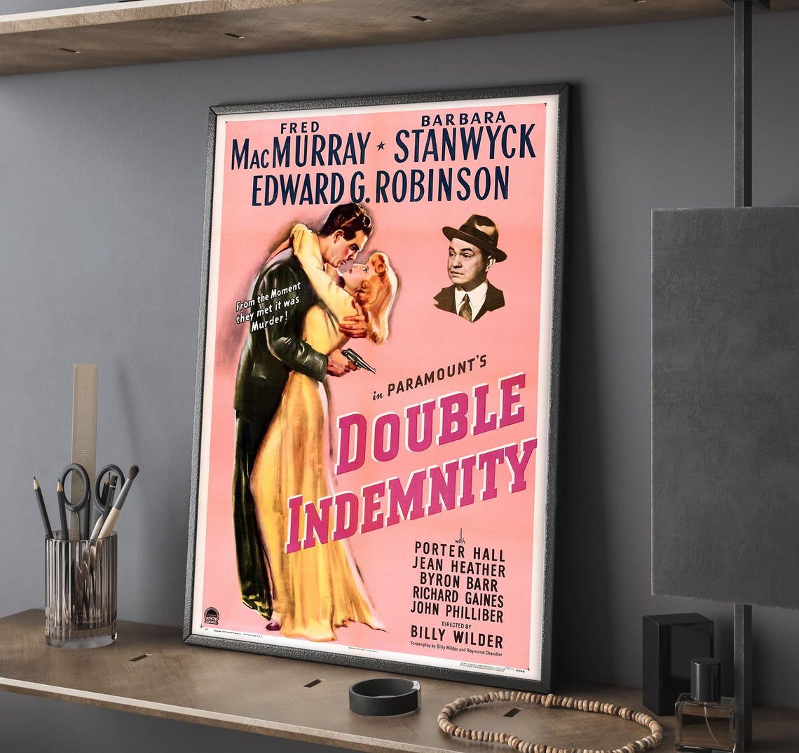 Double Indemnity Movie Poster Unframed Size 24''x36''