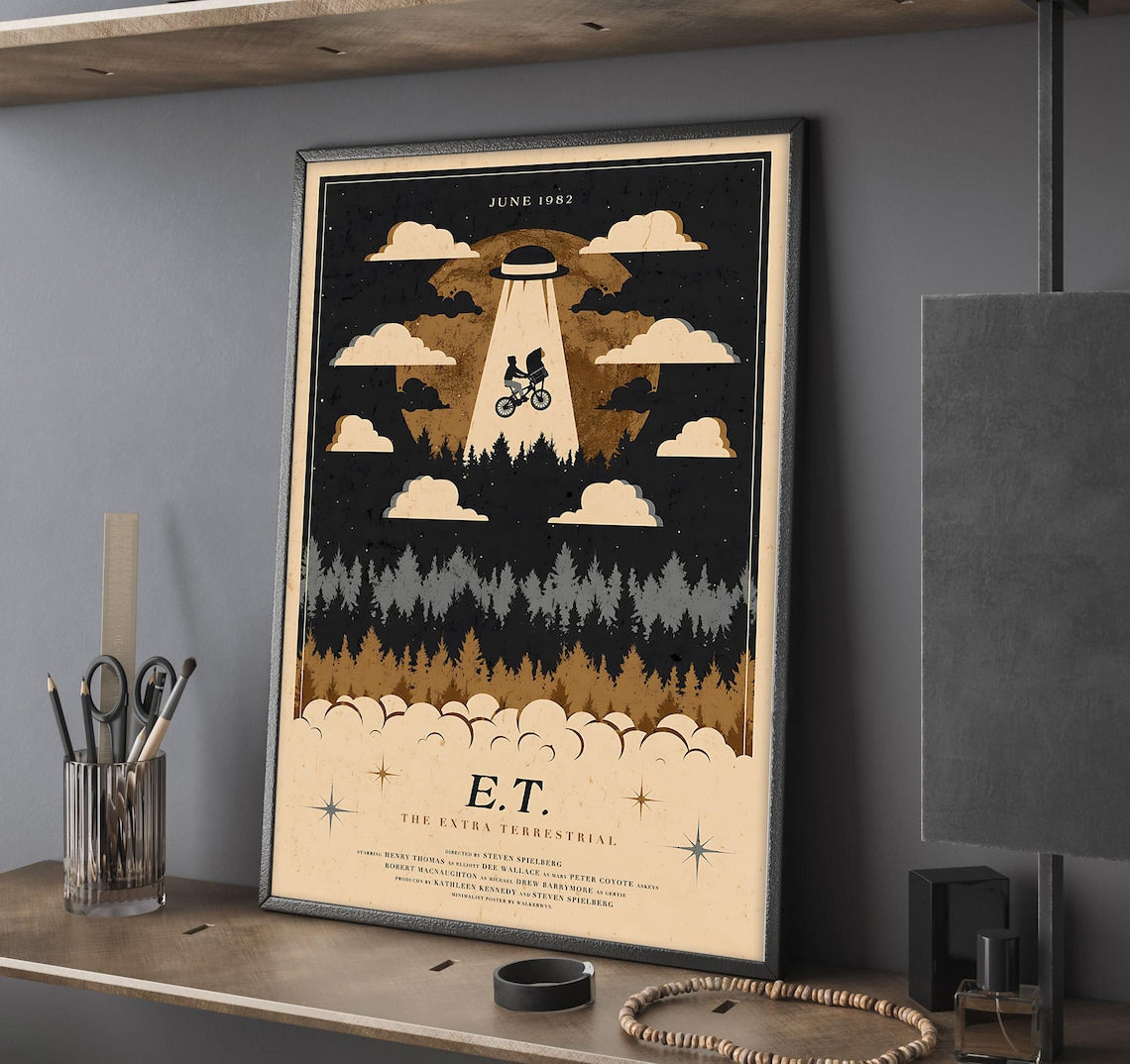 E.T. The Extra-Terrestrial Movie Poster Unframed V1 Size 24''x36''