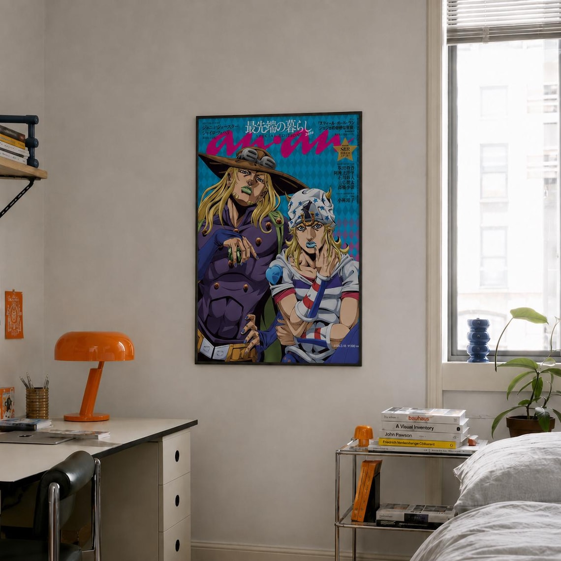 Jojo'S Bizarre Adventure Johnny Joestar & Gyro Zepelli Poster Unframed Size 24''x36''