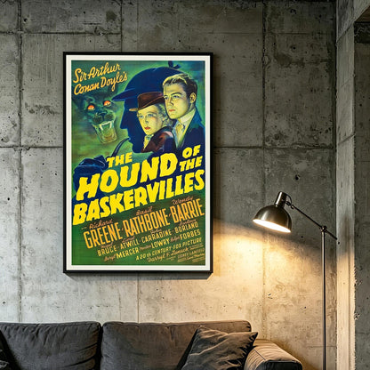 Vintage Sherlock Holmes The Hound Of The Baskervilles Movie Poster V1 Unframed Size 24''x36''
