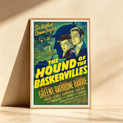 Vintage Sherlock Holmes The Hound Of The Baskervilles Movie Poster V1 Unframed Size 24''x36''