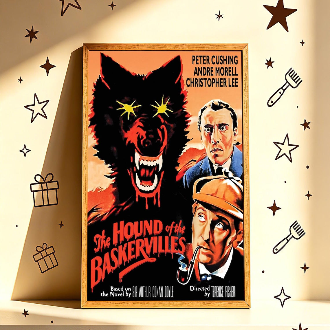 Vintage Sherlock Holmes The Hound Of The Baskervilles Movie Poster V2 Unframed Size 24''x36''
