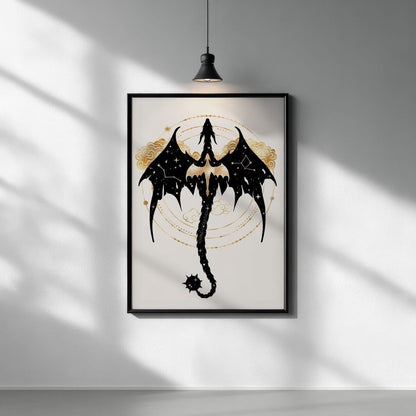 Fourth Wing Poster, Fantasy Book Wall Art, Dragon Rider Print, Empyrean Series Decor, Violet Sorrengail Art, Dark Academia Poster Unframed Size 24''x36''