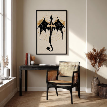Fourth Wing Poster, Fantasy Book Wall Art, Dragon Rider Print, Empyrean Series Decor, Violet Sorrengail Art, Dark Academia Poster Unframed Size 24''x36''