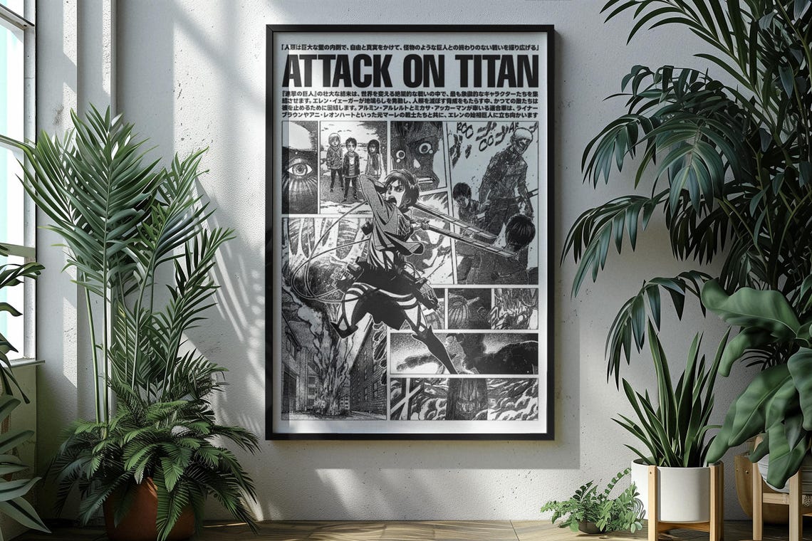 Attack On Titan Manga Anime Manga Poster Unframed V2 Size 24''x36''