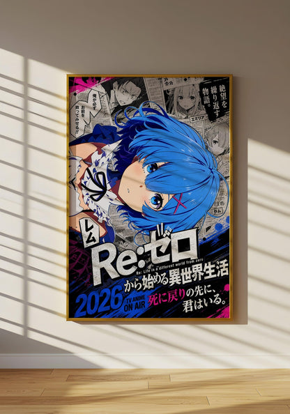 Re Zero Art Rem Starting Life Poster V1 Unframed Size 24''x36''
