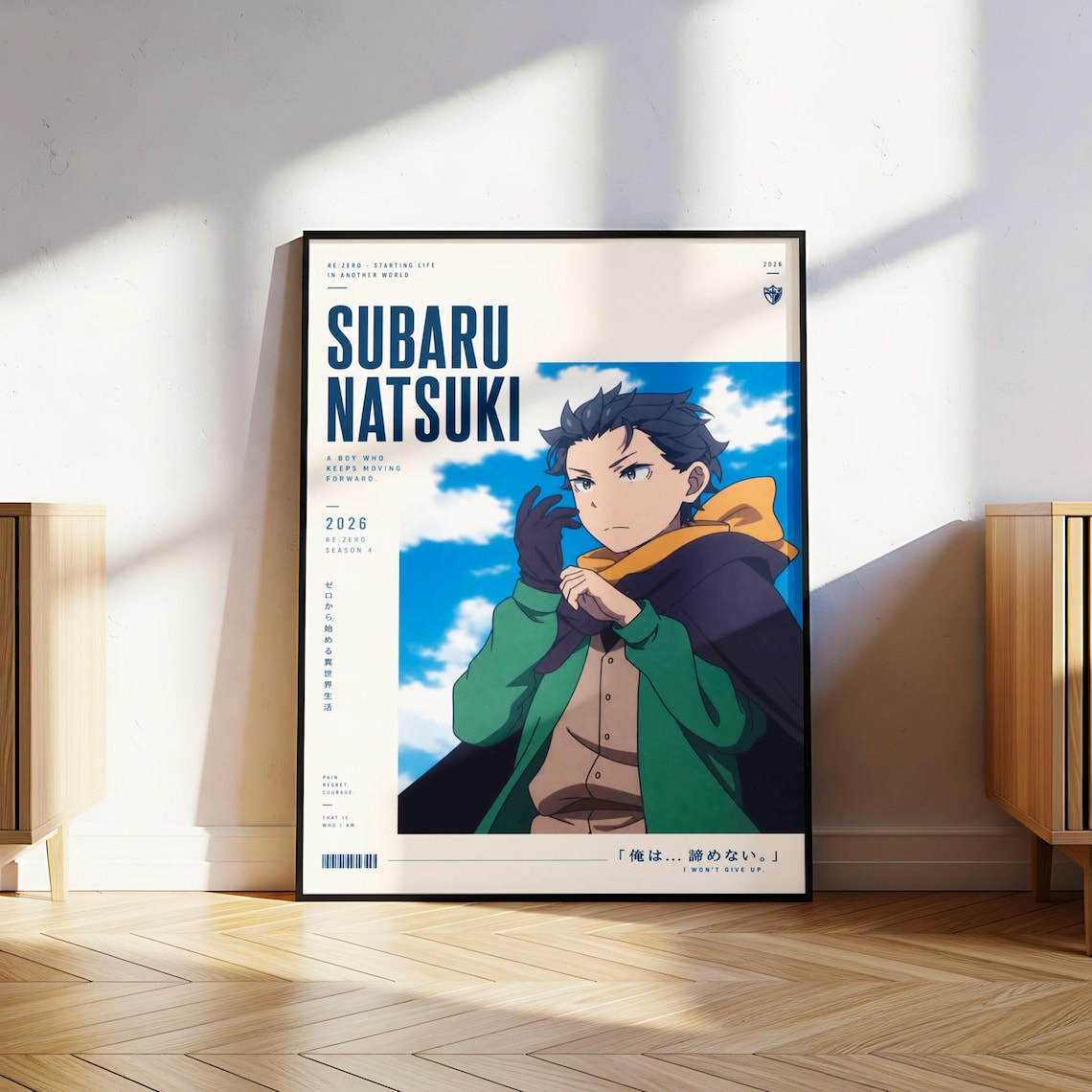 Subaru X Re Zero Anime Poster Unframed Size 24''x36''