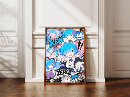 Rem Re Zero Poster Unframed Size 24''x36''