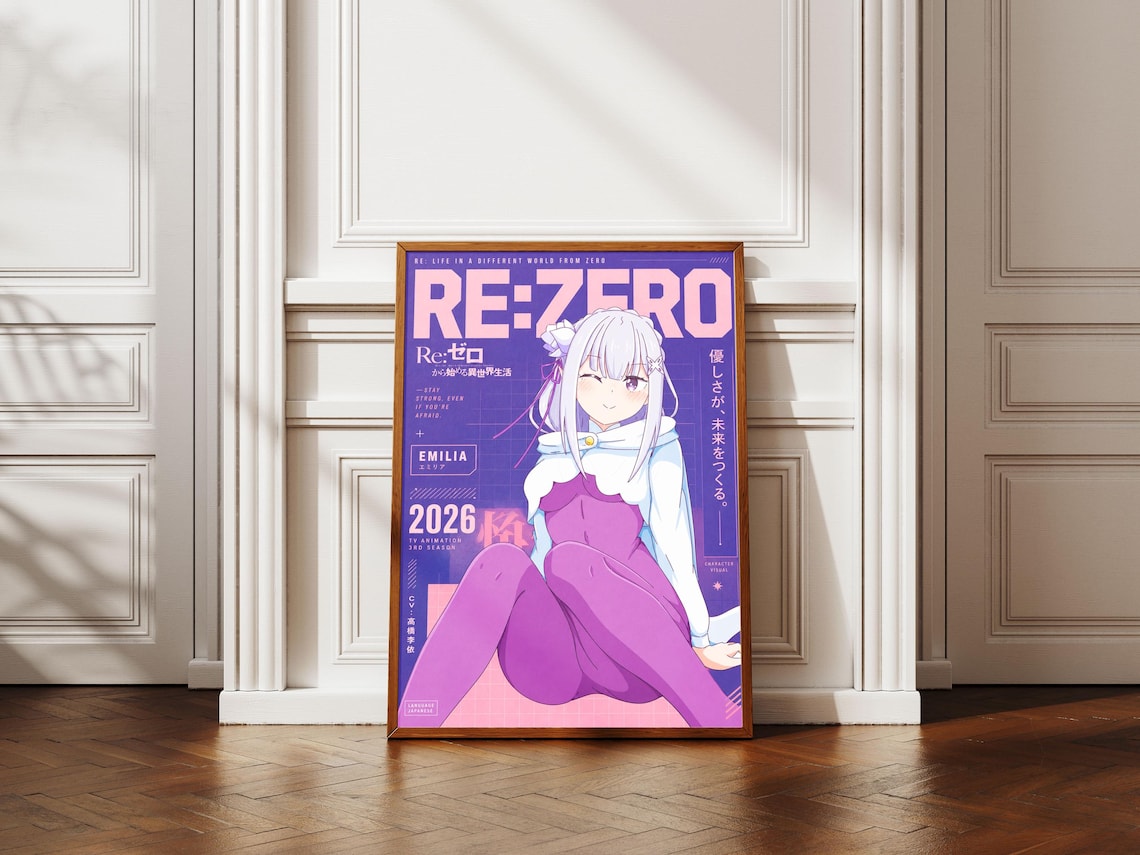 Re Zero Emilia Poster V6 Unframed Size 24''x36''