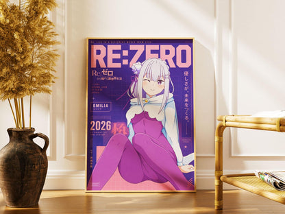 Re Zero Emilia Poster V6 Unframed Size 24''x36''
