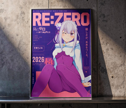 Re Zero Emilia Poster V6 Unframed Size 24''x36''