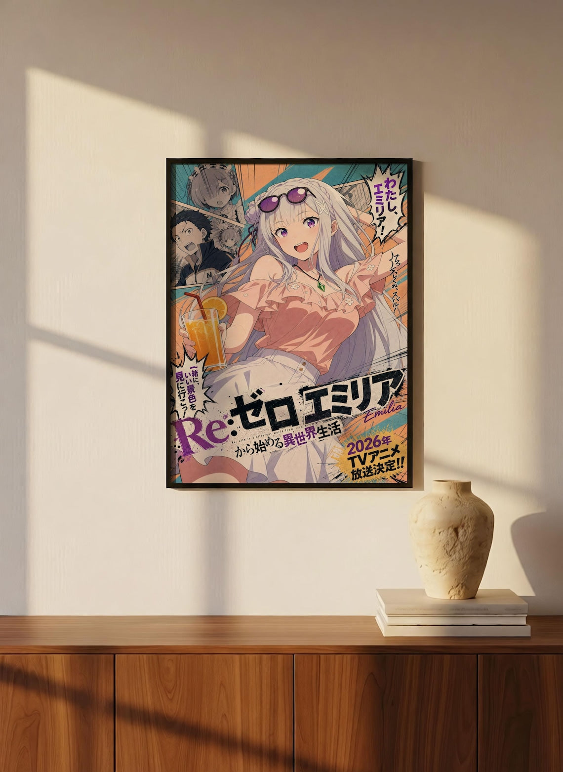 Re Zero Art Emilia Starting Life Poster V3 Unframed Size 24''x36''