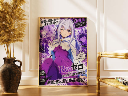 Re Zero Emilia Poster V5 Unframed Size 24''x36''