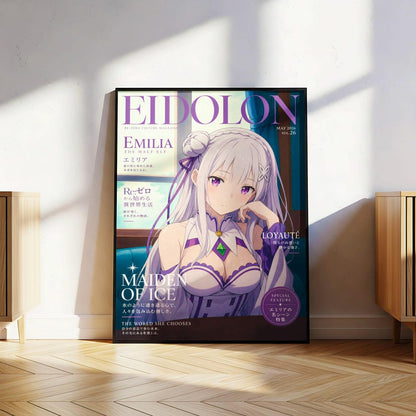 Re Zero Art Emilia Starting Life Poster V2 Unframed Size 24''x36''