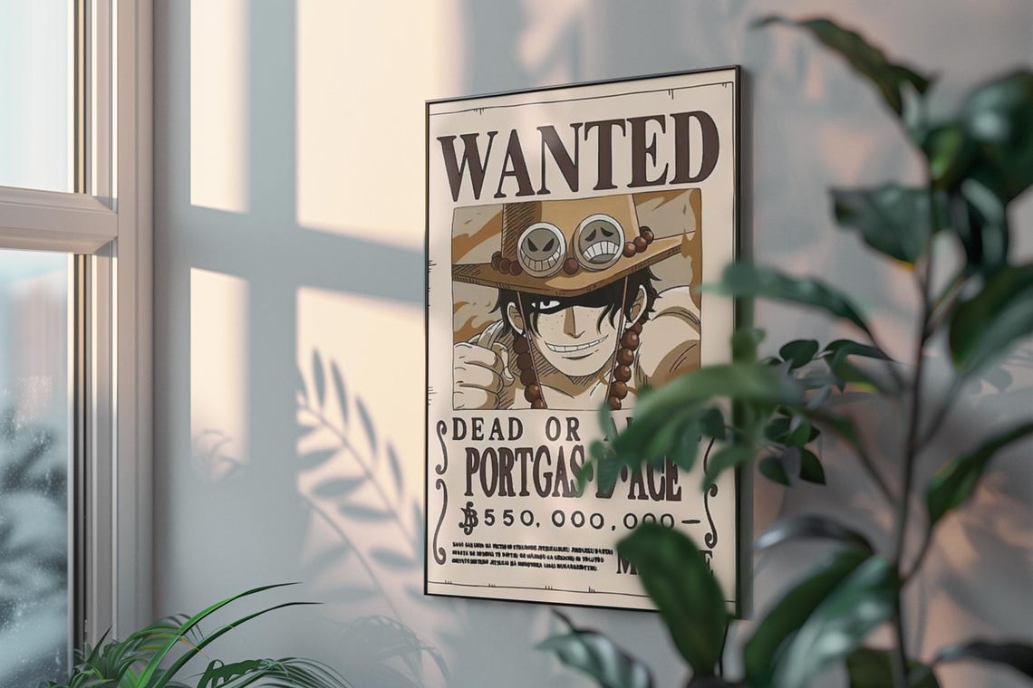 One Piece Wanted Anime Manga Poster Unframed Size 24''x36''