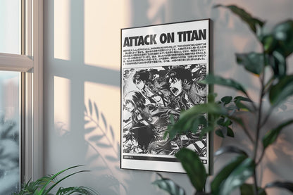Attack On Titan Manga Anime Manga Poster Unframed V1 Size 24''x36''