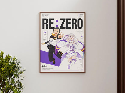 Re Zero Emilia Poster V4 Unframed Size 24''x36''