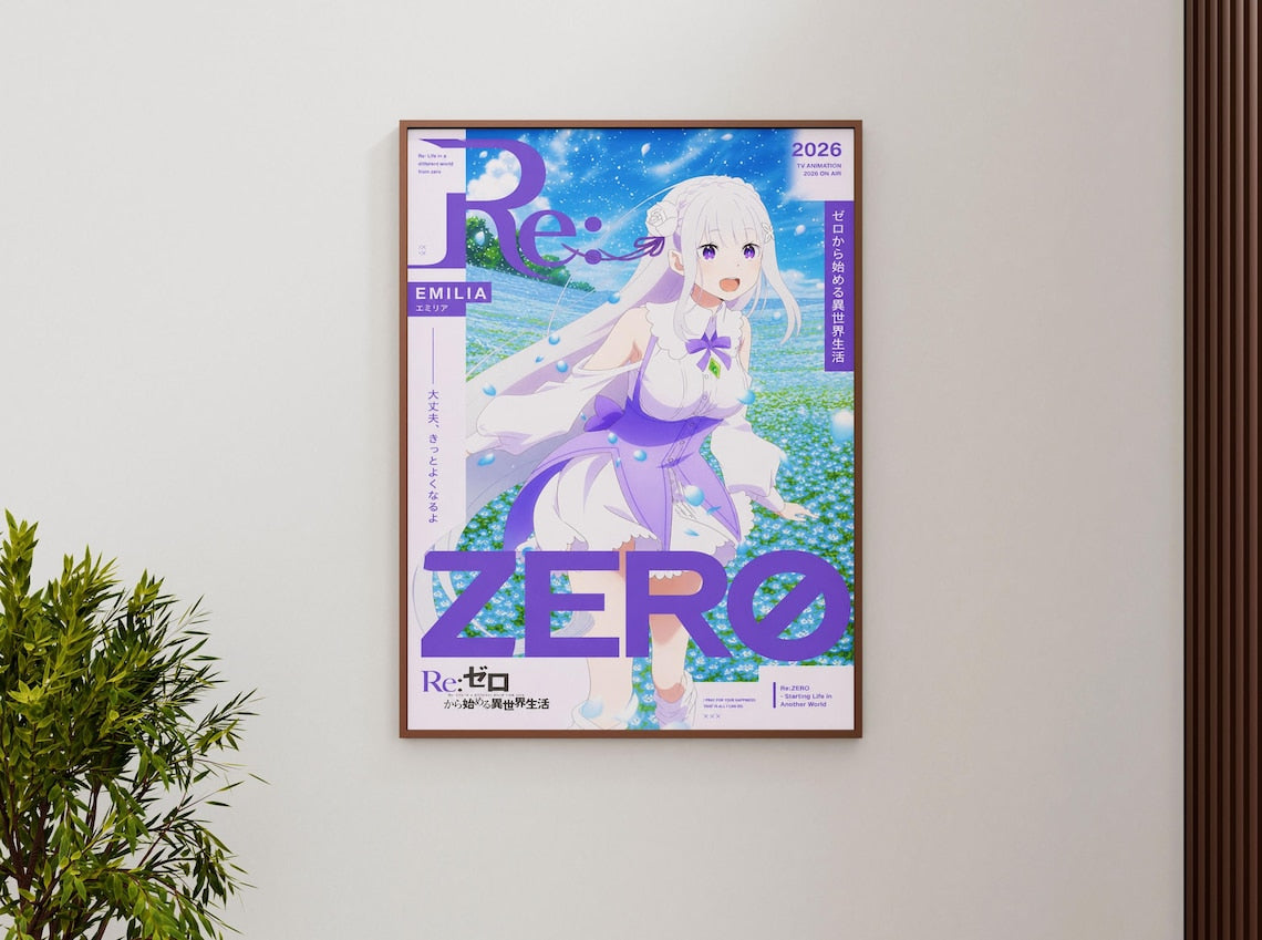 Emilia X Re Zero Poster Unframed Size 24''x36''